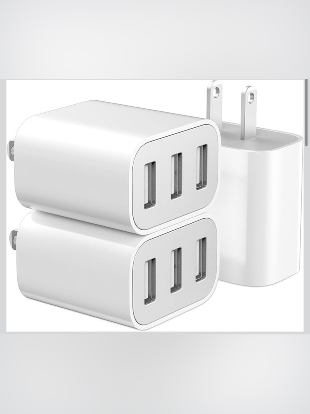 9 pack of 3-Port USB Wall Charger